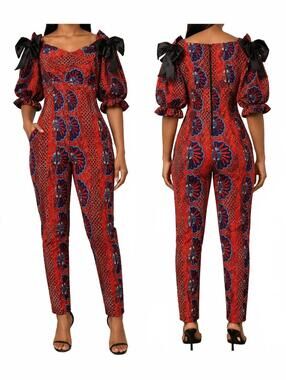 Beautiful African Print Women's Jumpsuit In A Size Medium. Made From 100%
